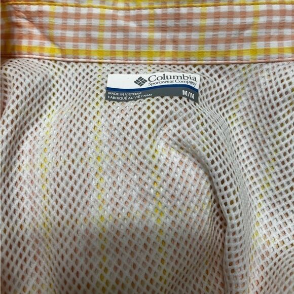 Columbia women nwt yellow pink long sleeve shirt button down medium - Picture 7 of 11